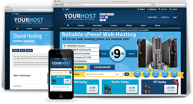 responsive wordpress web hosting theme